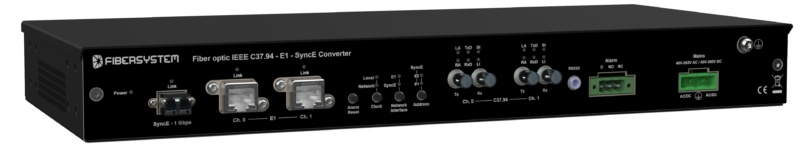 Fo converter IEEE C37.94 and E1 over Synchronous Ethernet (SyncE)